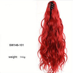 Water Wave Ponytail Extensions Clip In Long Ponytail Hairpieces For Women Girls