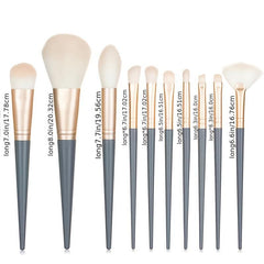 10pc Makeup Brush Set with Storage Case for Beginners & Girls