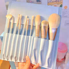10pc Makeup Brush Set with Storage Case for Beginners & Girls
