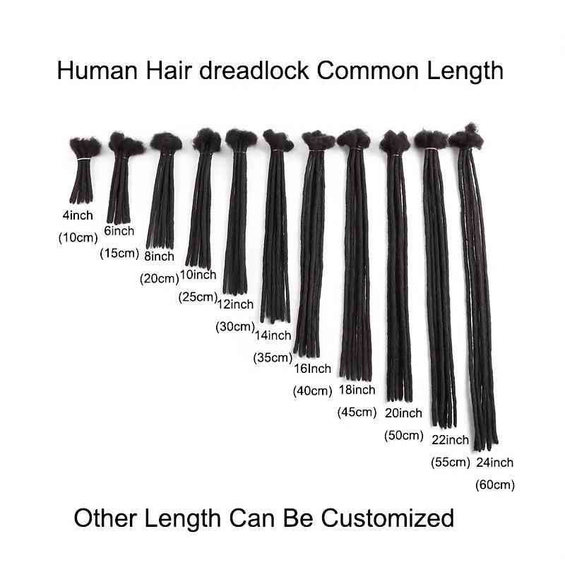 Human Hair Dread Locs Extensions for Men Women - Can be Dyed and Bleached
