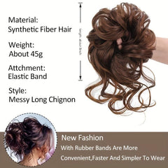 Messy Hair Bun Chignon Hairpiece Curly Updo Ponytail Hair Extensions for Women