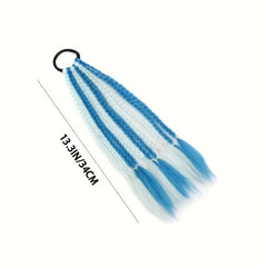 Colorful Braid Ponytail Extensions With Hair Rope - Hair Accessories