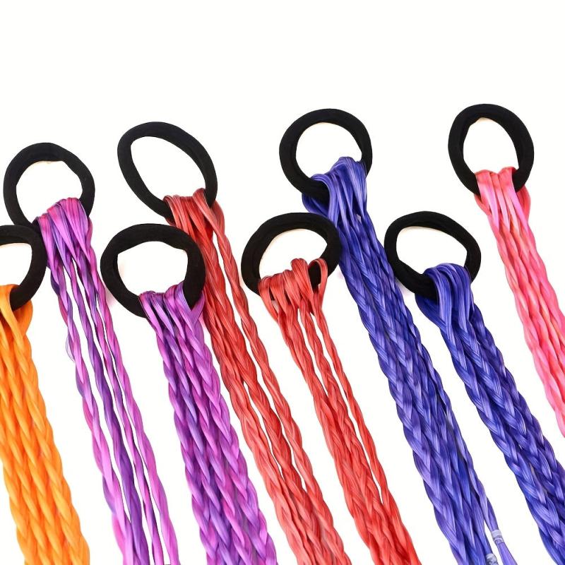 Colorful Braid Ponytail Extensions With Hair Rope - Hair Accessories