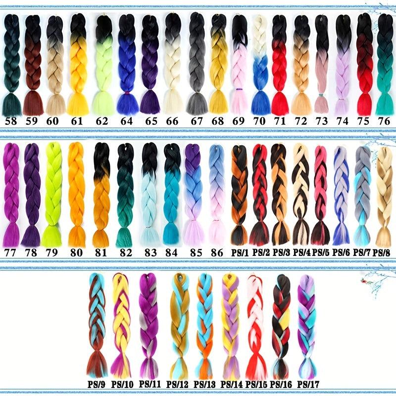 Colorful Jumbo Braiding Hair Extensions 60-96cm Box Braids Crochet Extensions