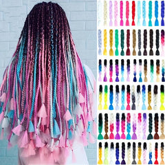 Colorful Jumbo Braiding Hair Extensions 60-96cm Box Braids Crochet Extensions
