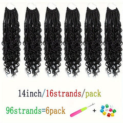 6pack 35 Synthetic Goddess Box Braids Crochet Curly Hair Extensions