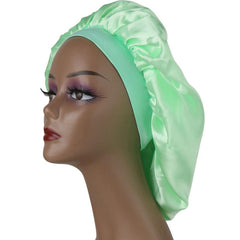 Double Layer Satin Bonnet Wide Band Soft Night Cap for Sleeping