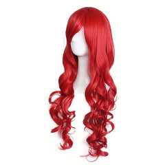 Synthetic Long Hair Wavy Wig With Bangs Cosplay Wigs Women Purple