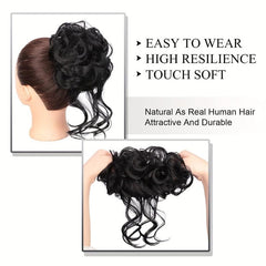 Messy Curly Hair Bun Updo Extension for Women Girls
