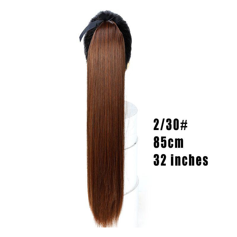 Straight Ponytail Extension with Clip-In Wrap Around Ponytail