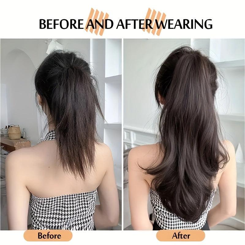 Pear Blossom Roll Ponytail Extensions Hair Tie Synthetic Fiber Curly Ponytail