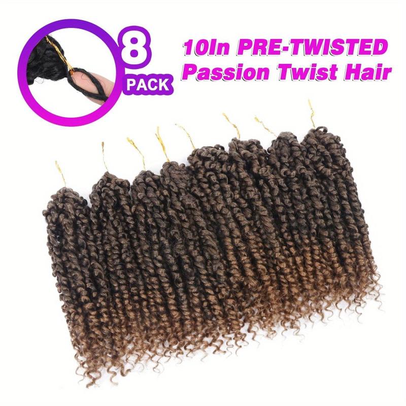 8 Packs Pre-Twisted Passion Twist Hair Extensions Crochet Braiding Hair