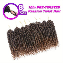 8 Packs Pre-Twisted Passion Twist Hair Extensions Crochet Braiding Hair