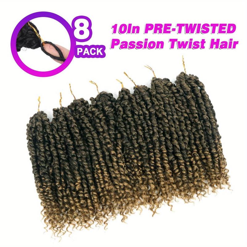 8 Packs Pre-Twisted Passion Twist Hair Extensions Crochet Braiding Hair
