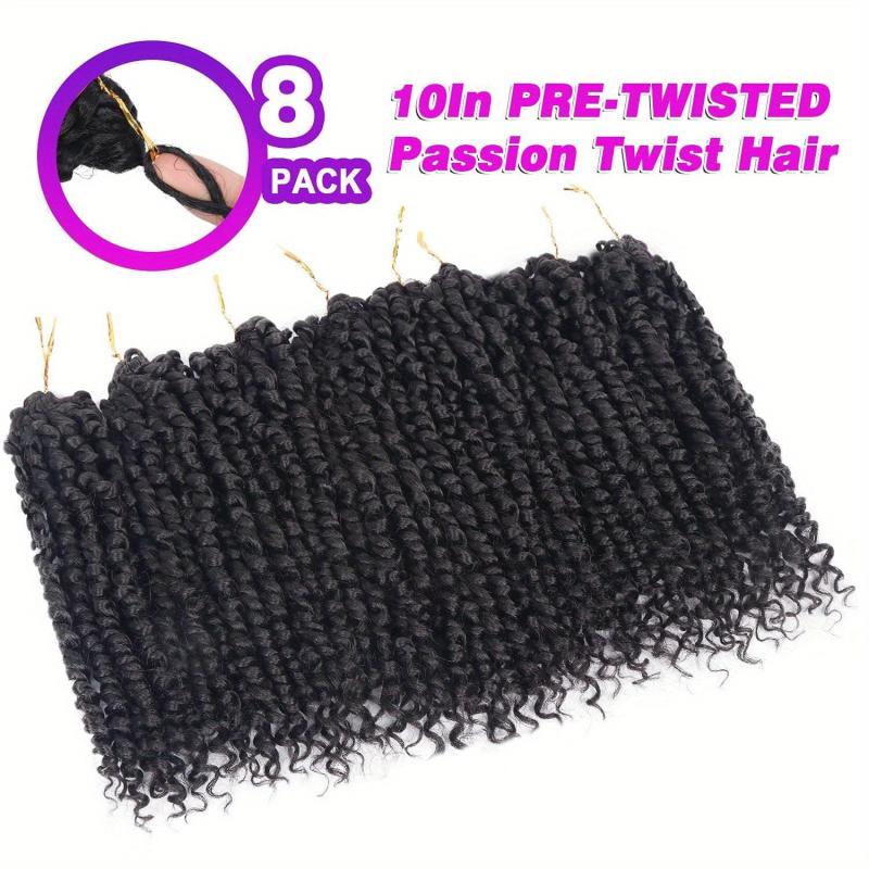 8 Packs Pre-Twisted Passion Twist Hair Extensions Crochet Braiding Hair