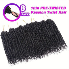 8 Packs Pre-Twisted Passion Twist Hair Extensions Crochet Braiding Hair