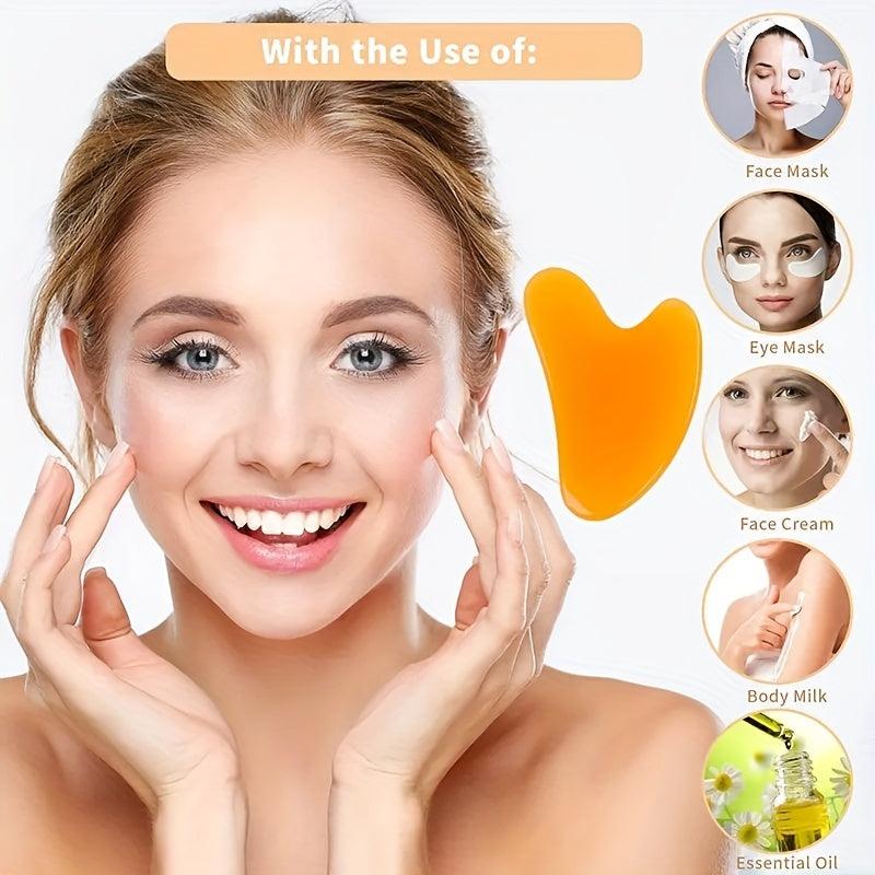 Heart Shape Gua Sha Facial Massage Tool - Skin Care Tool for Face & Body