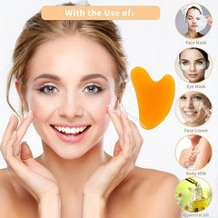 Heart Shape Gua Sha Facial Massage Tool - Skin Care Tool for Face & Body