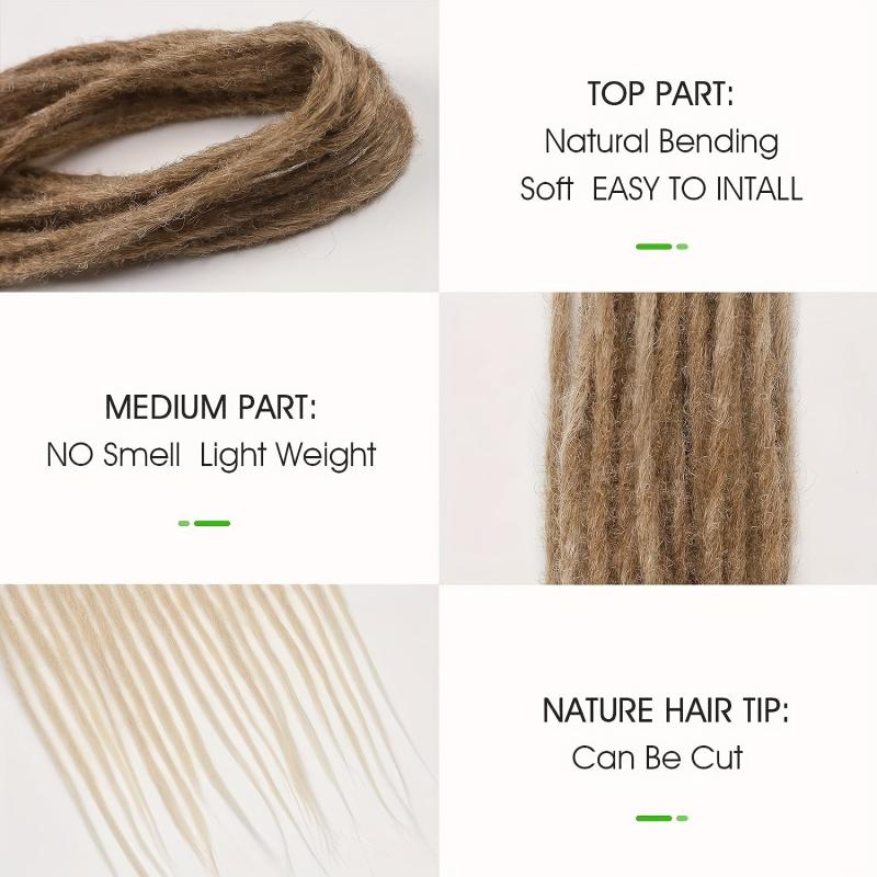 24 Inch Dreadlocks Extension 10 Strands Thin Crochet Braiding Hair Extensions