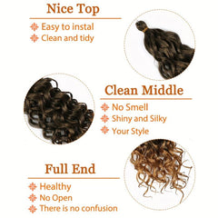 Short Curly Crochet Hair Beach Curl Water Wave Deep Twist Crochet Braids Extensi