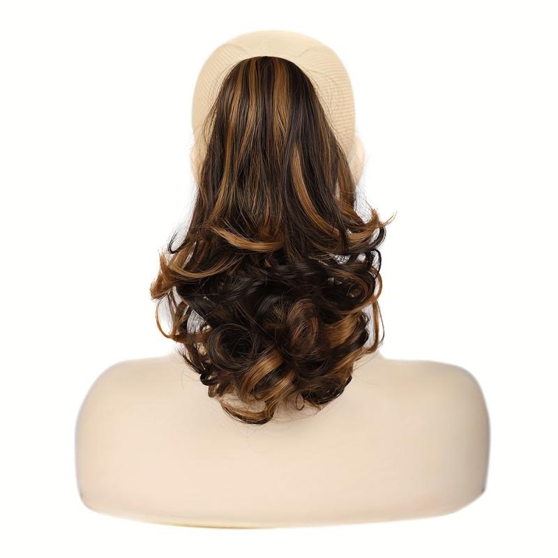 Long Curly Wavy Ponytail Extensions Synthetic Clip In Hair Extensions