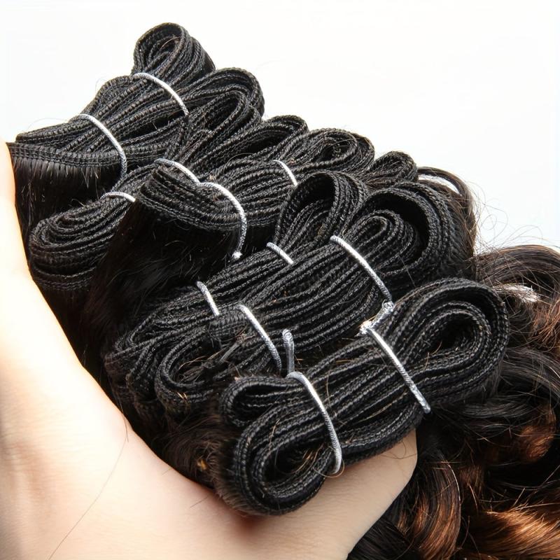 6 Pcs Brazilian Human Hair Weave Bundles Curly Hair Extensions