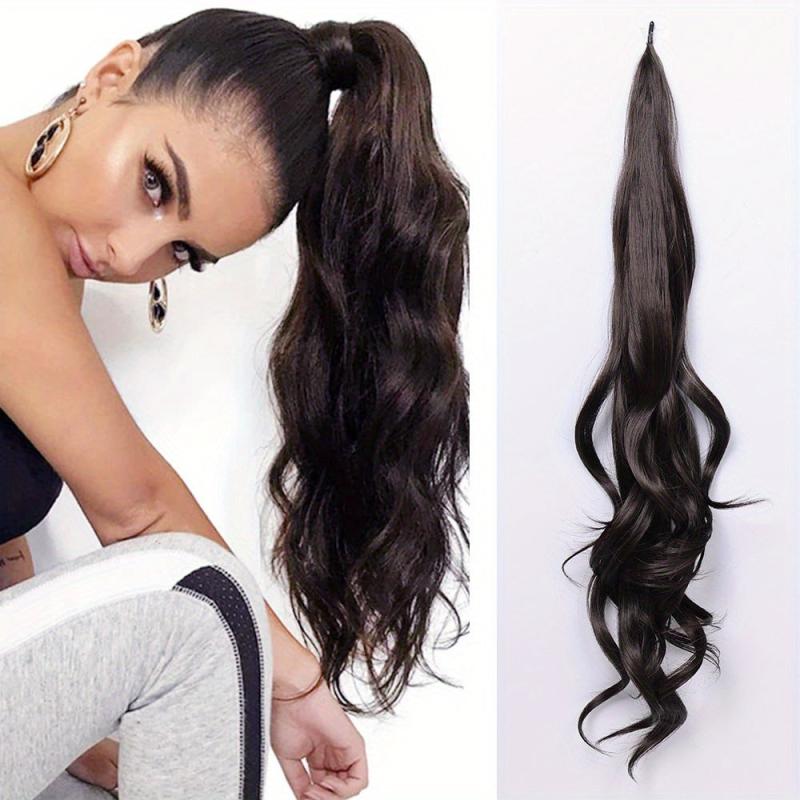 Long Body Wave Ponytail Hairpieces Natural Looking Daily Use