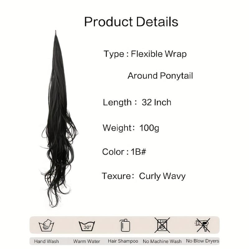 Long Body Wave Ponytail Hairpieces Natural Looking Daily Use