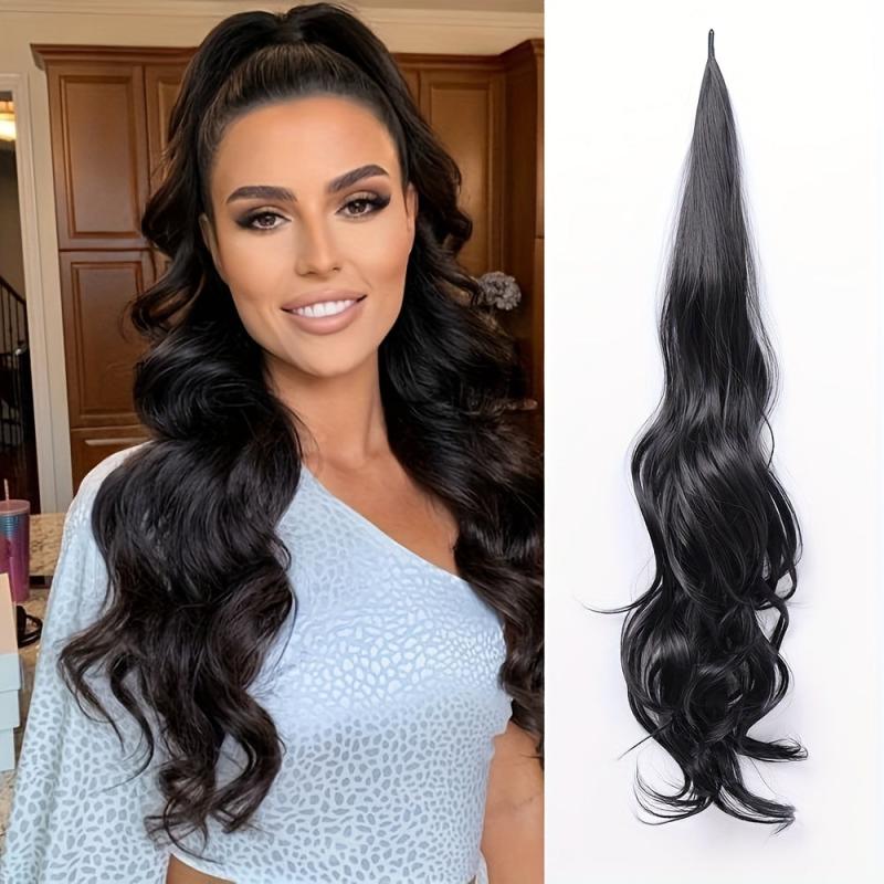 Long Body Wave Ponytail Hairpieces Natural Looking Daily Use