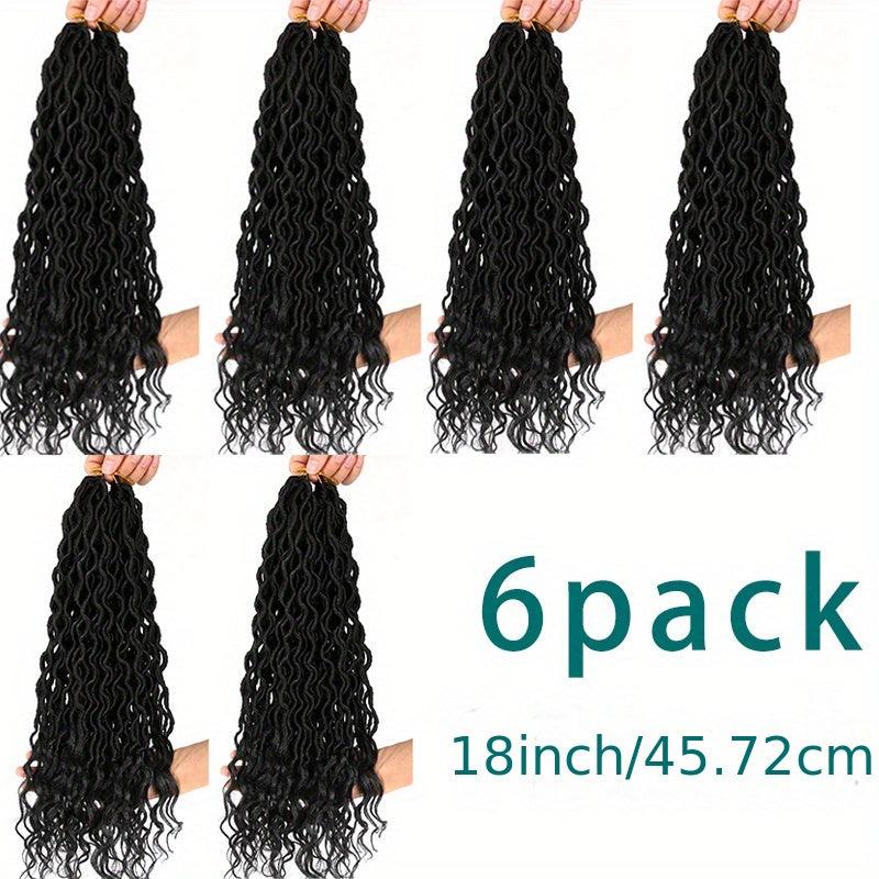 6 Pack Curly Faux Locs Crochet Hair Extensions 45 72 Cm Deep Wave Braiding Hair