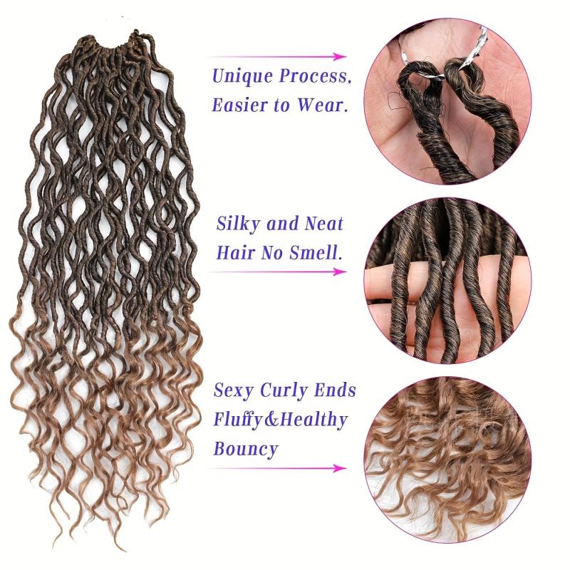 6 Pack Curly Faux Locs Crochet Hair Extensions 45 72 Cm Deep Wave Braiding Hair