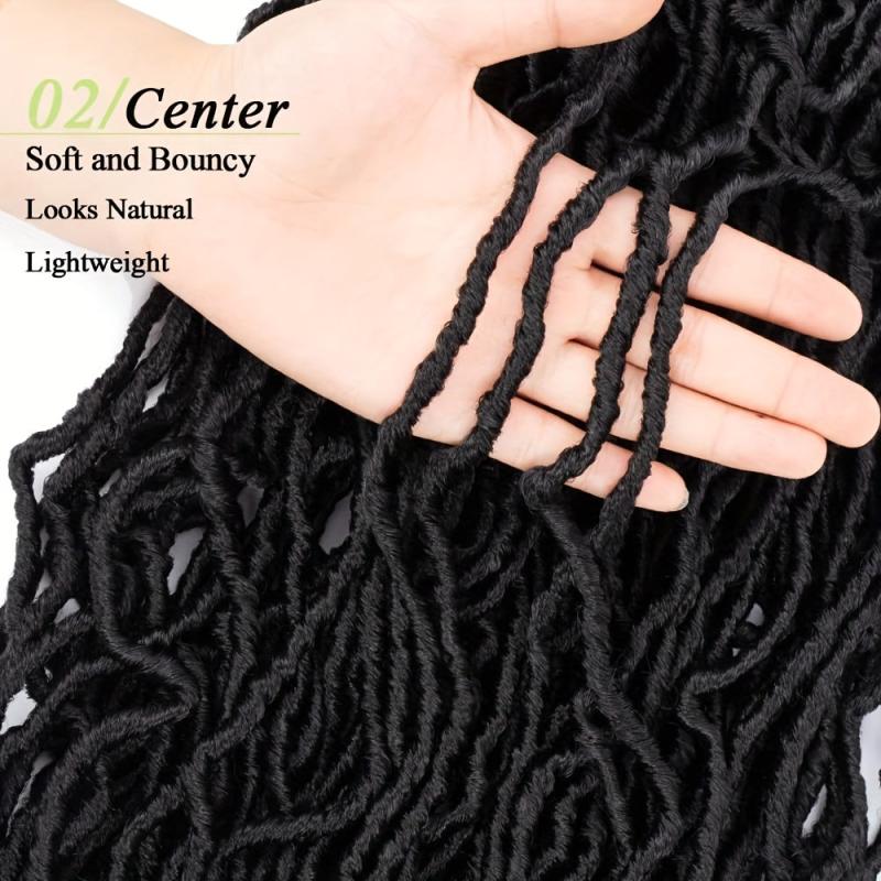 6pack Faux Locs Crochet Hair Extensions Soft Locs Curly Wavy Braids