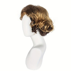 Men's Ombre Curly Wig 25.4cm Synthetic Hair Replacement Wigs for Daily Party Use