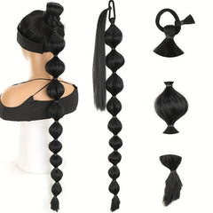 12 Cm Braided Bubble Ponytail Hair Extensions Long Wrap Around Ponytail