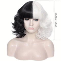 Wavy Shoulder Length Two Tone Cosplay Wig with Bangs