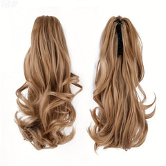 Long Curly Ponytail Claw Clip Hair Extension Brown