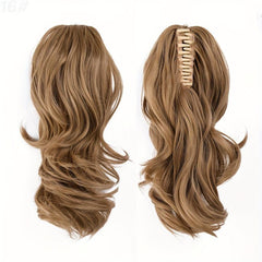 Long Curly Ponytail Claw Clip Hair Extension Brown