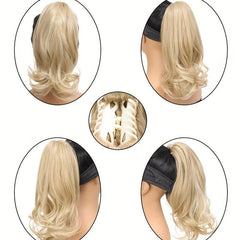 Long Wavy Ponytail Extensions Synthetic Clip In Hair For Daily Use