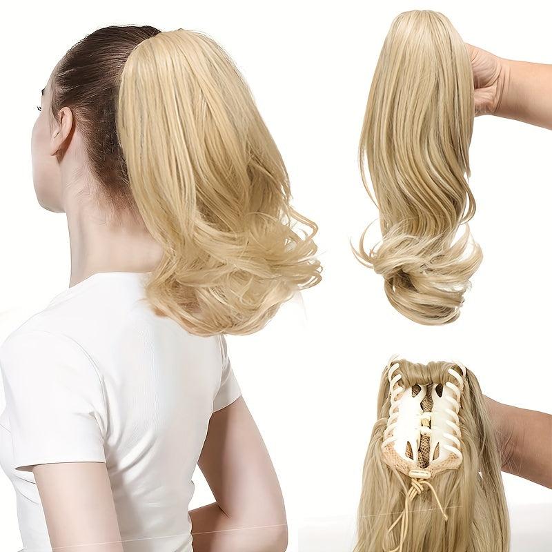 Long Wavy Ponytail Extensions Synthetic Clip In Hair For Daily Use