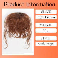 Curly Human Hair Bangs With Sideburns Clip In Extensions