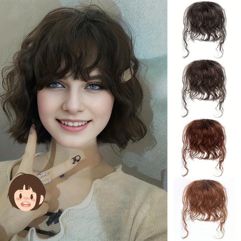 Curly Human Hair Bangs With Sideburns Clip In Extensions
