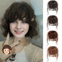 Curly Human Hair Bangs With Sideburns Clip In Extensions