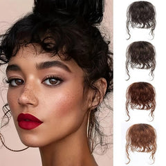 Curly Human Hair Bangs With Sideburns Clip In Extensions