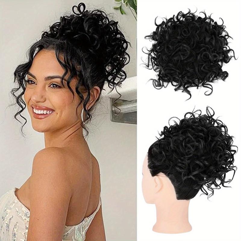 Curly Hair Bun Extension Drawstring Elastic Large Bun 70g