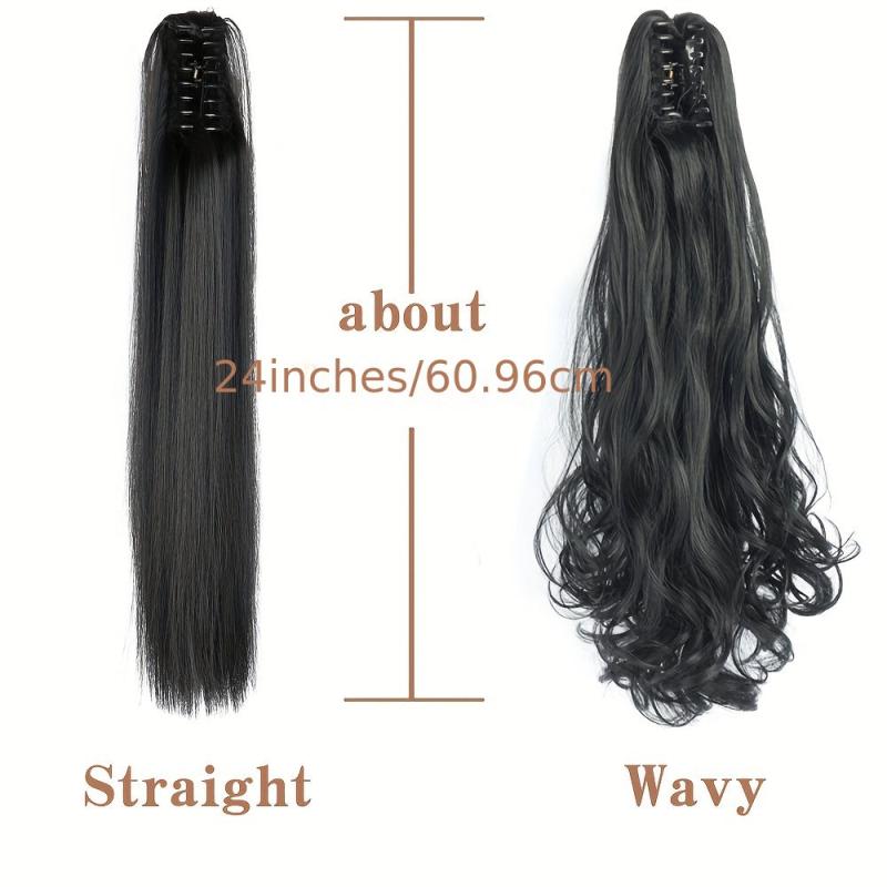Long Curly Wavy Ponytail Extensions Synthetic Clip In Hair Extensions