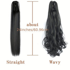 Long Curly Wavy Ponytail Extensions Synthetic Clip In Hair Extensions