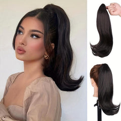 Women's Short Natural Ponytail Clip In Synthetic Hair Extensions