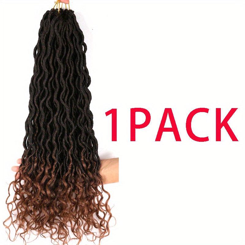 6Pcs 18in Curly Faux Locs Crochet Hair Deep Wave Braiding Extensions