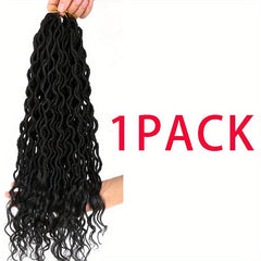 6Pcs 18in Curly Faux Locs Crochet Hair Deep Wave Braiding Extensions