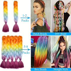 Pure Ombre Jumbo Box Braids Hair Extension Synthetic Crochet Braids